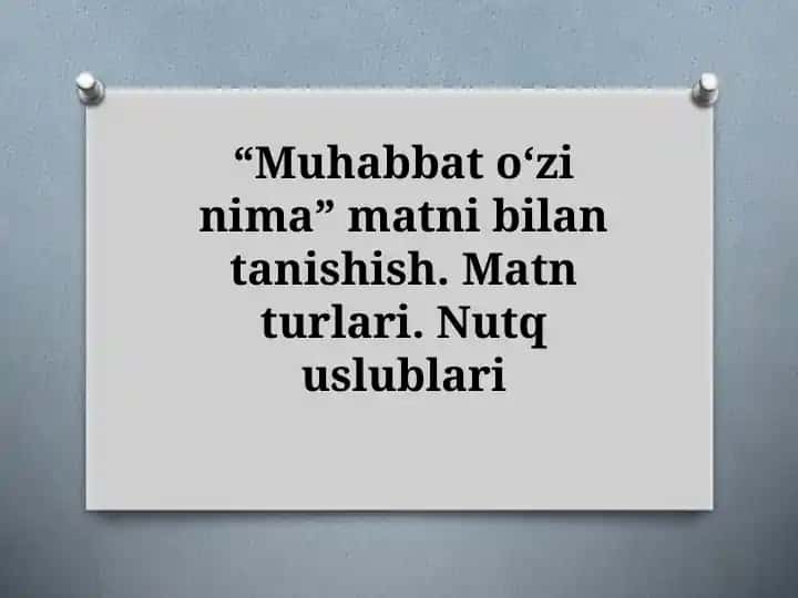 "Muhabbat o‘zi nima" matni
