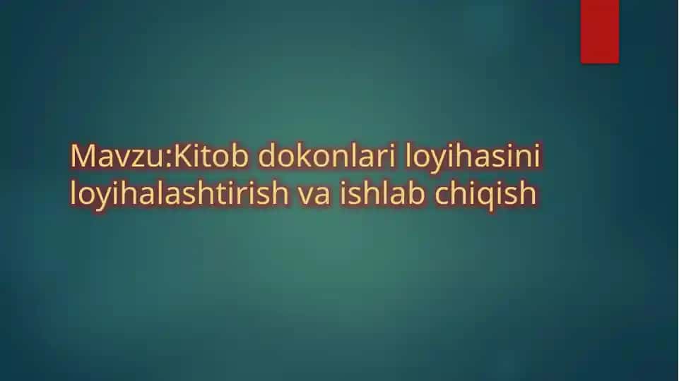 Kitob dokonlari loyihasi