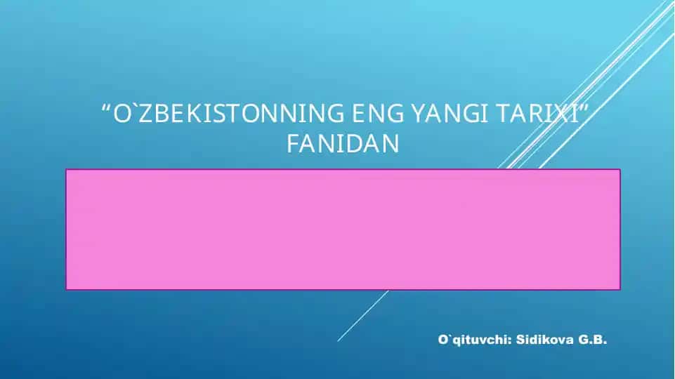 O‘zbekistonning eng yangi iqtisodiy islohotlari