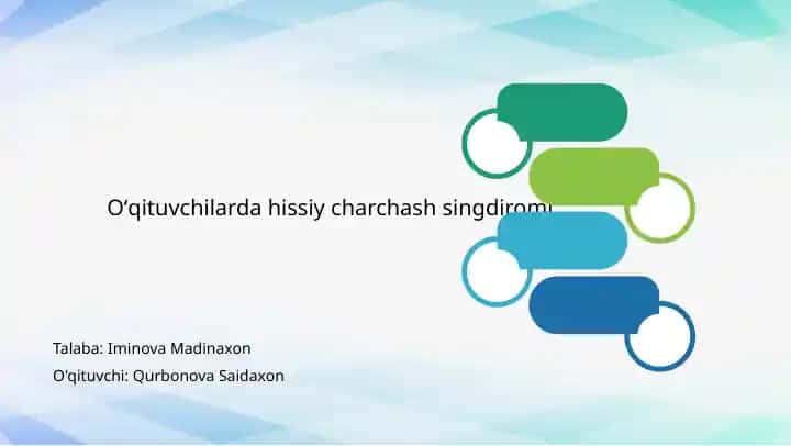 Oʻqituvchilarda hissiy charchash singdiromi