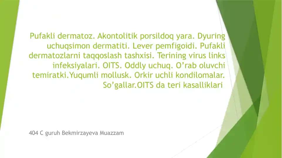 Pufakli dermatozlar