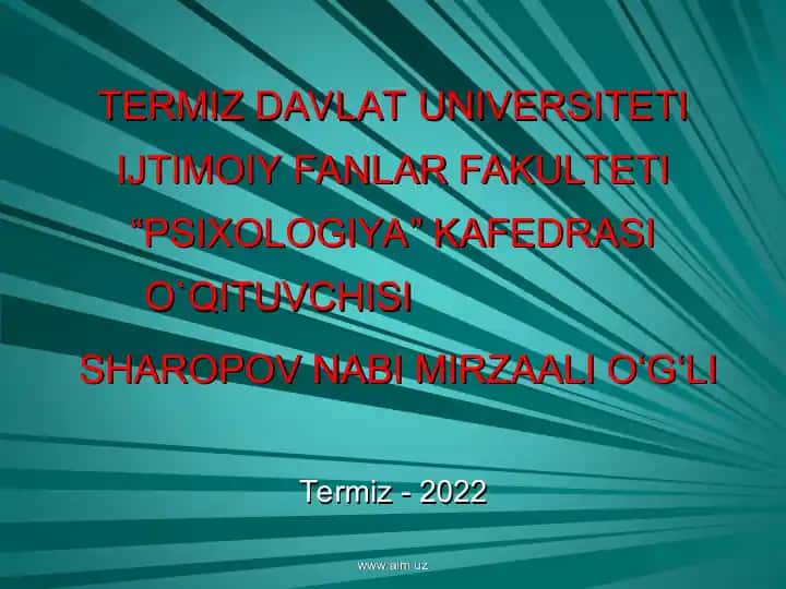 Temperament va Shaxs Tuzulmasi