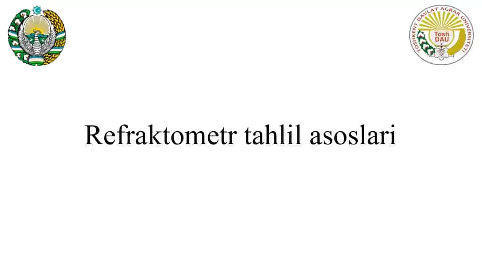 Refraktometr tahlil asoslari