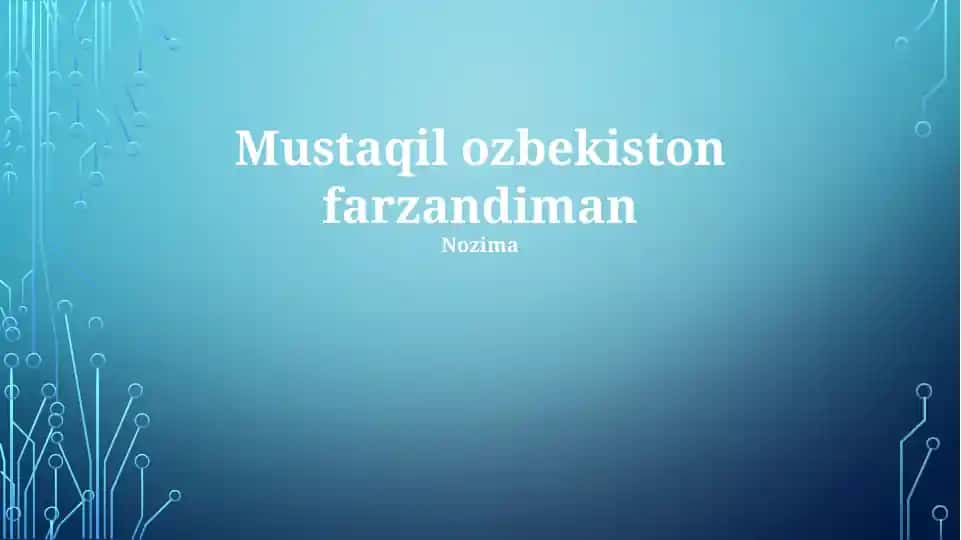 "Mening Vatanim – Mening Faхrim" davlat madhiyasi