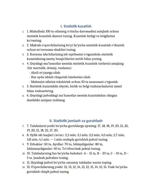 Statistik kuzatish