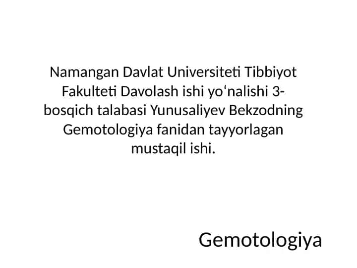 Gemotologiya