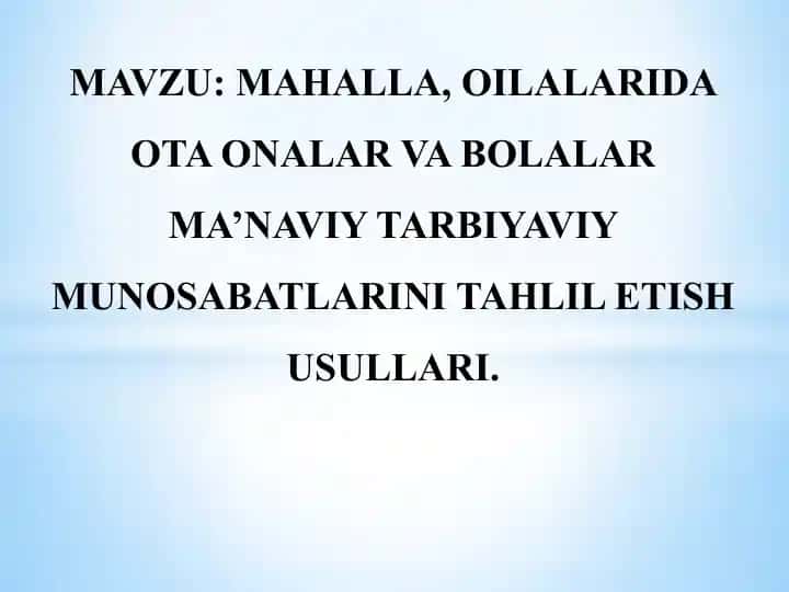Tarbiya jarayonining samaradorligini oshiruvchi psixologik ta’sirini o’rganish