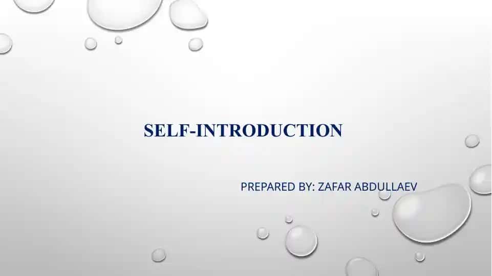 Self-introduction