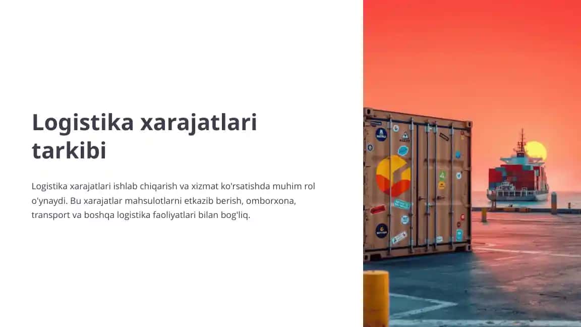 Logistika xarajatlari tarkibi