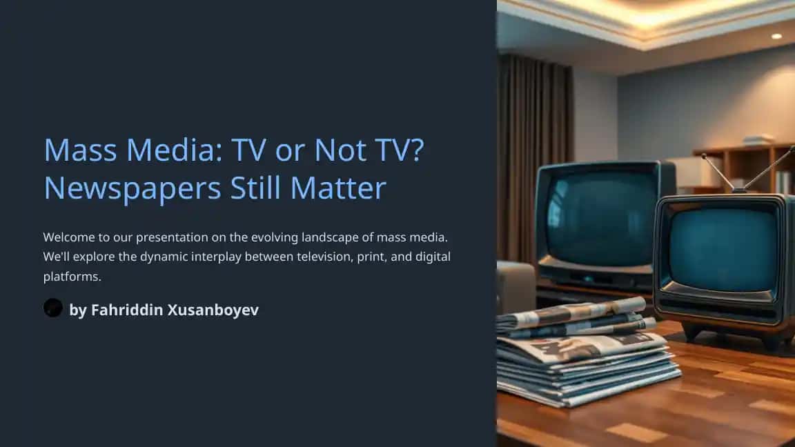 Mass Media: TV or Not TV? Newspapers Still Matter
