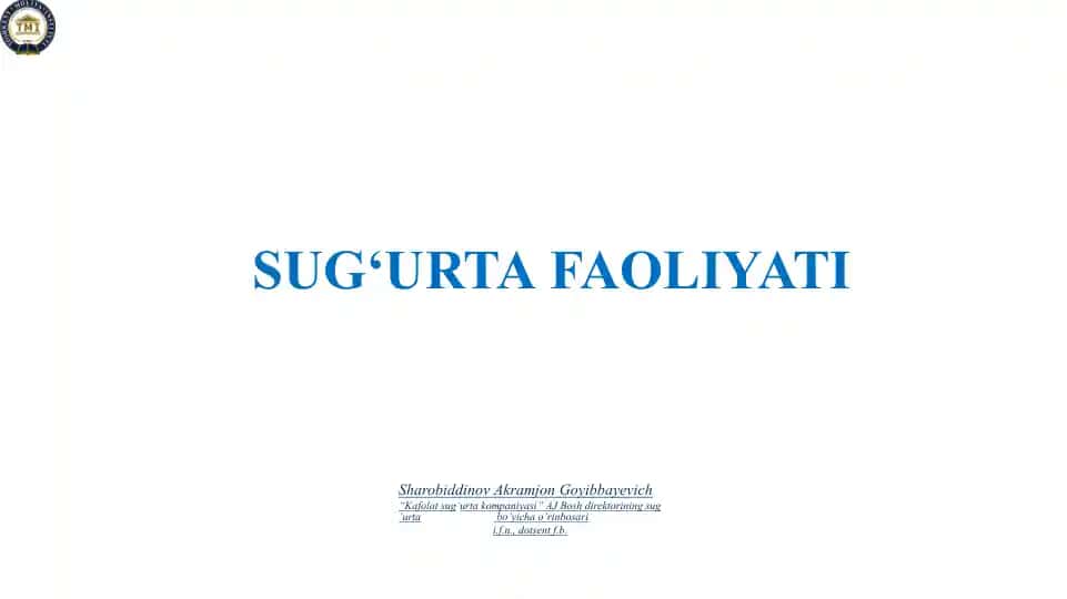 Sug‘urta xizmati