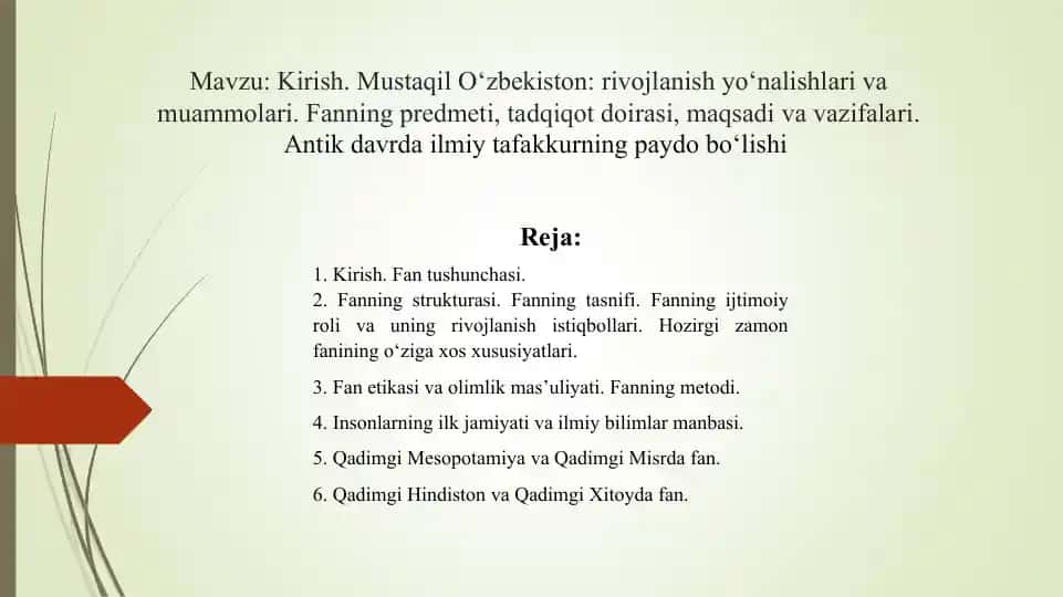 Mustaqil O‘zbekiston: rivojlanish yo‘nalishlari va muammolari