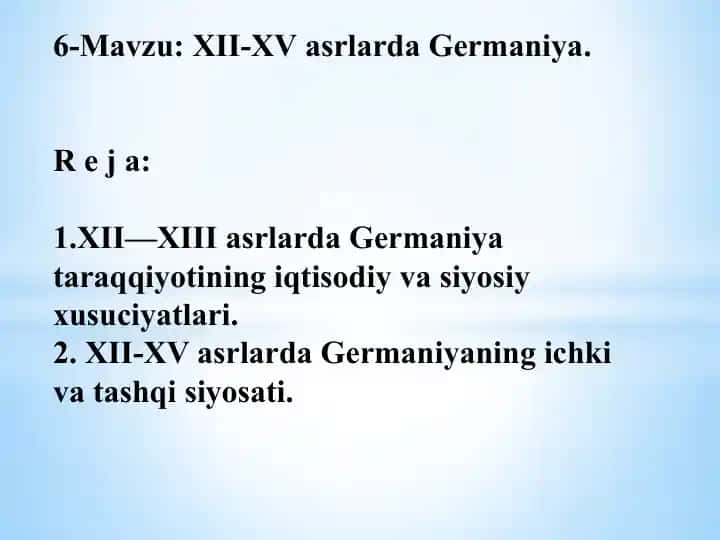 XII-XV asrlarda Germaniya