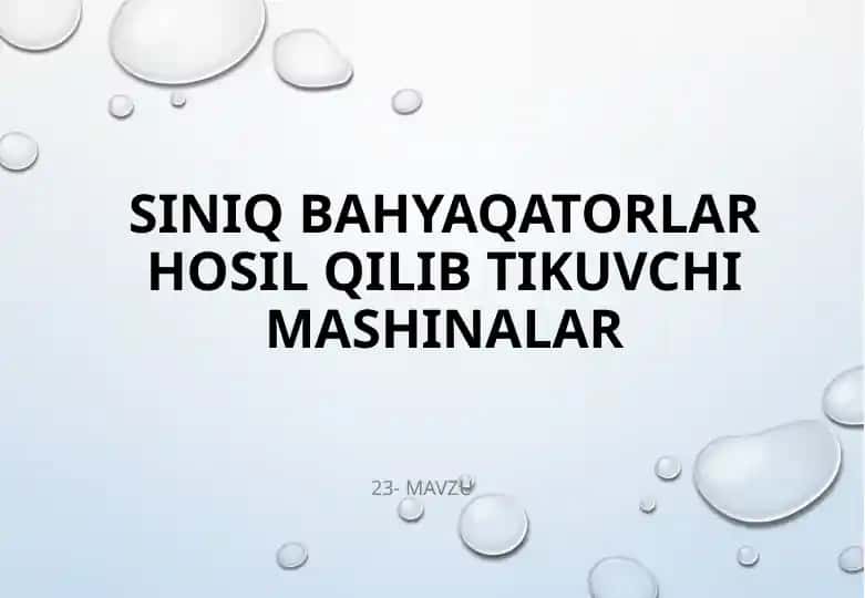 Siniqbahya qatorlar hosil qiluvchi mashinalar