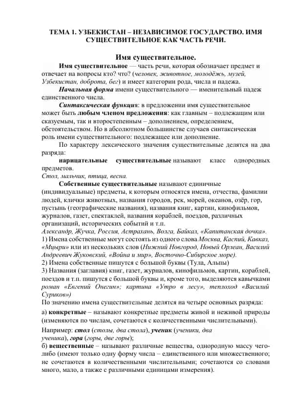 Имя существительное