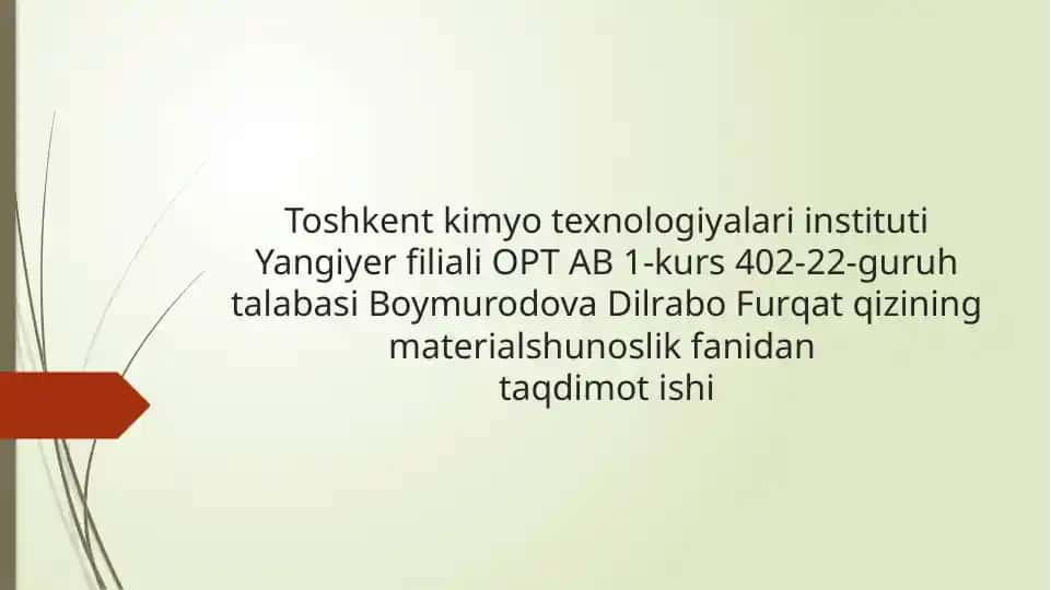 Metallarning ichki tuzilishi