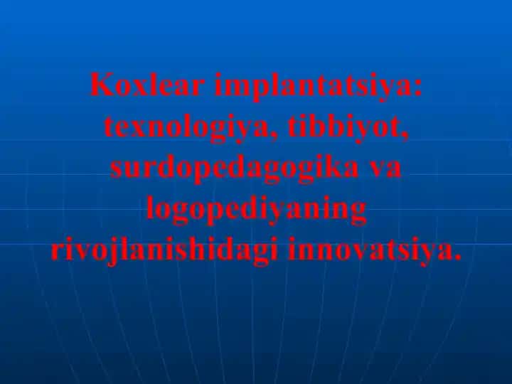 Koxlear implantatsiya