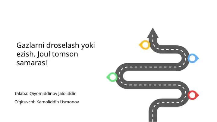 Gazlarni droselash yoki ezish. Joul-Tomson samarasi