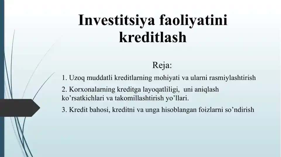 Investitsiyafaoliyatinikreditlash