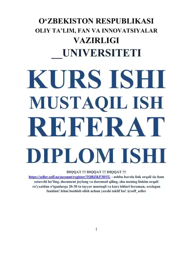 Kurs ishi “O‘zbekistonning dunyoning rivojlangan davlatlari bilan iqtisodiy hamkorligi”