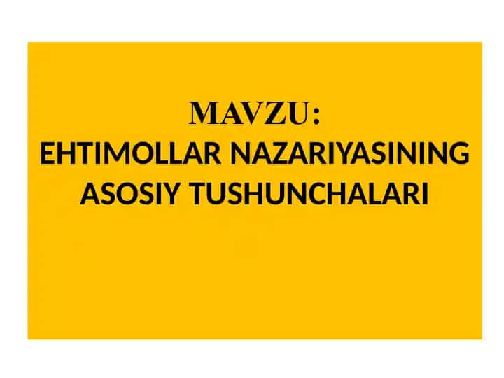 Ehtimollar Nazariyasi
