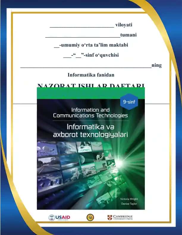 Nazorat ishi savollari