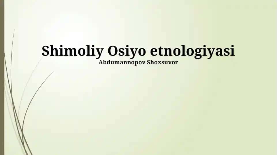 Shimoliy Osiyo etnologiyasi