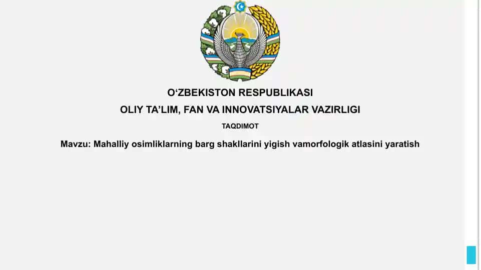 Mahalliy o'simliklar barg shakllarini yig'ish va morfologik atlas yaratish