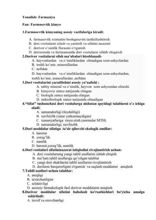 Farmasevtik kimyo