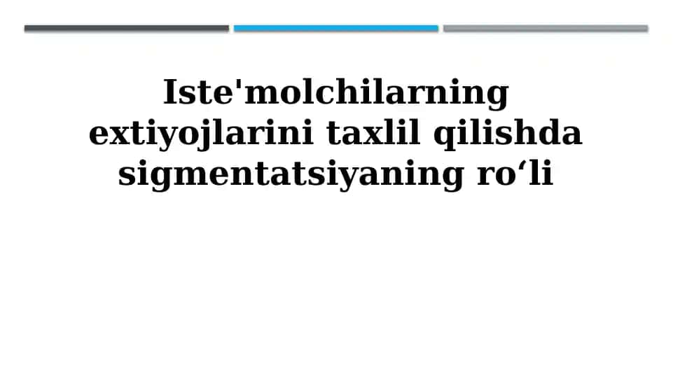 Segmentatsiya: Ta'rif, ahamiyat va maqsadlar