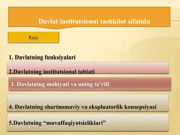 Davlat institutsional tashkilot sifatida