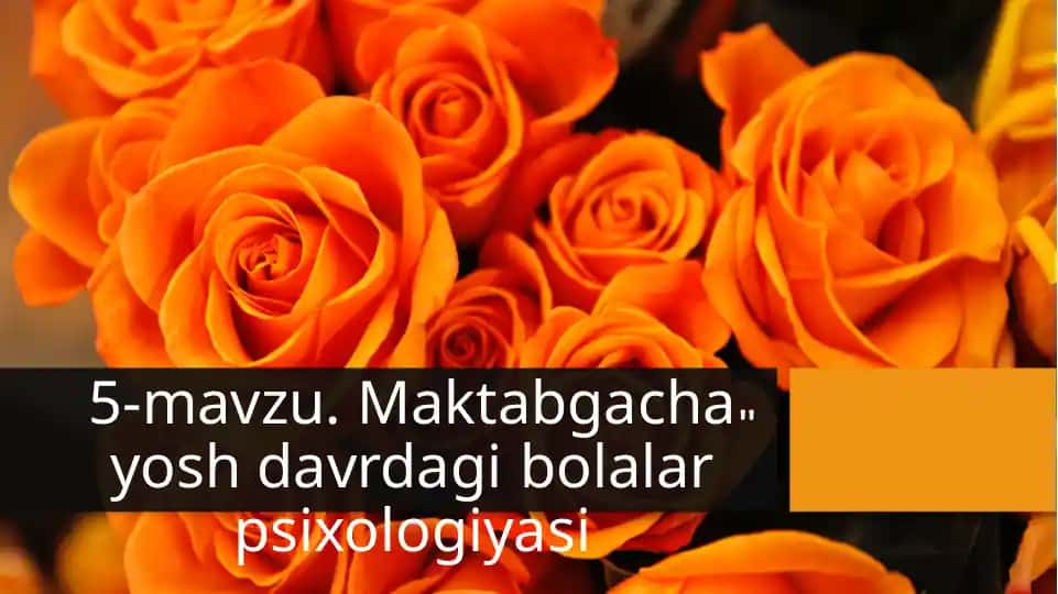 Maktabgacha yosh davridagi bolalar psixologiyasi