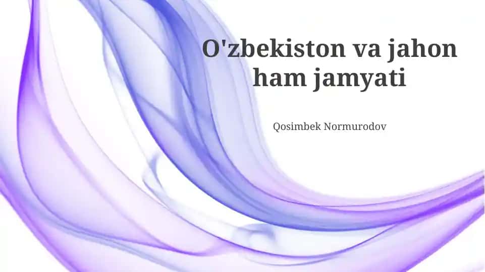Oʻzbekiston va jahon hamjamiyati