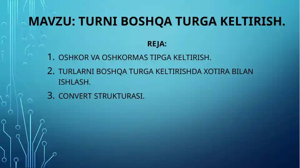Turni boshqa turga keltirish