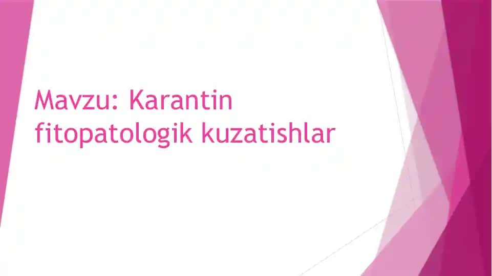Karantin fitopatologik kuzatishlar