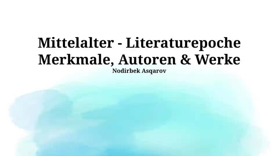 Mittelalter - Literaturepoche Merkmale, Autoren & Werke