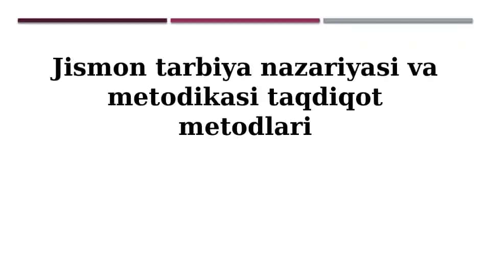 Jismoniy Tarbiya Tadqiqotlari