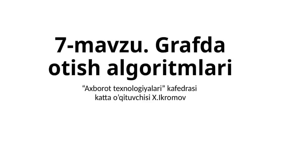 Grafda otish algoritmlari