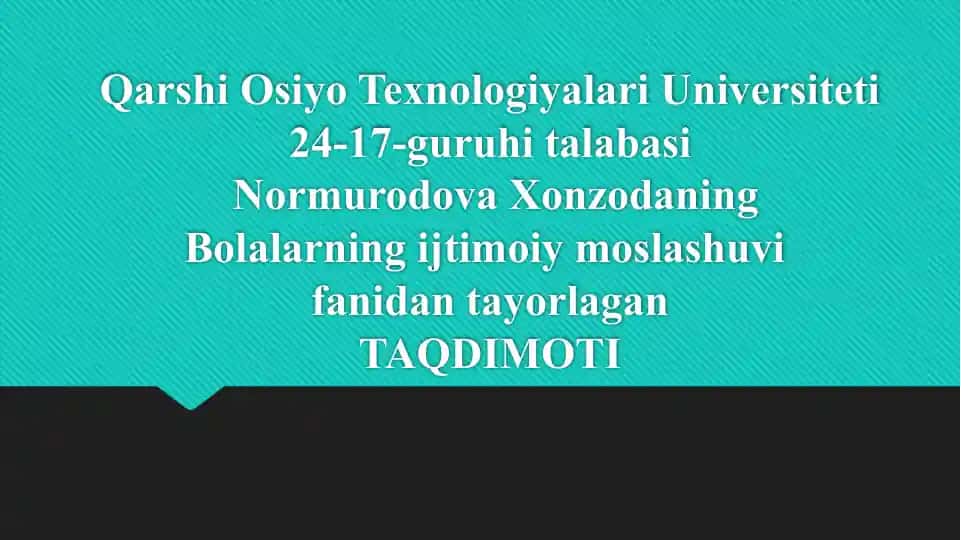 Bolaning motivatsion sohasining psixodiagnostikasi