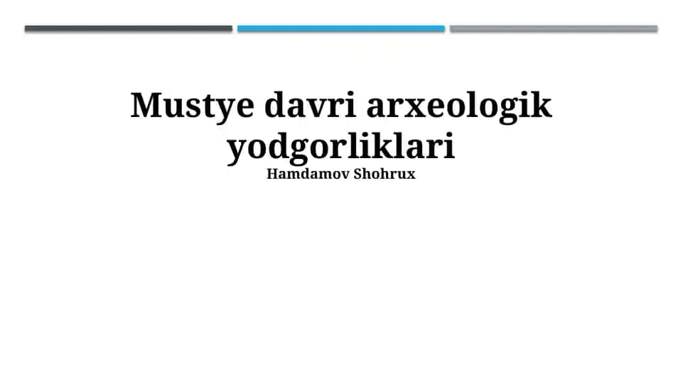 Mustye davri arxeologik yodgorliklari