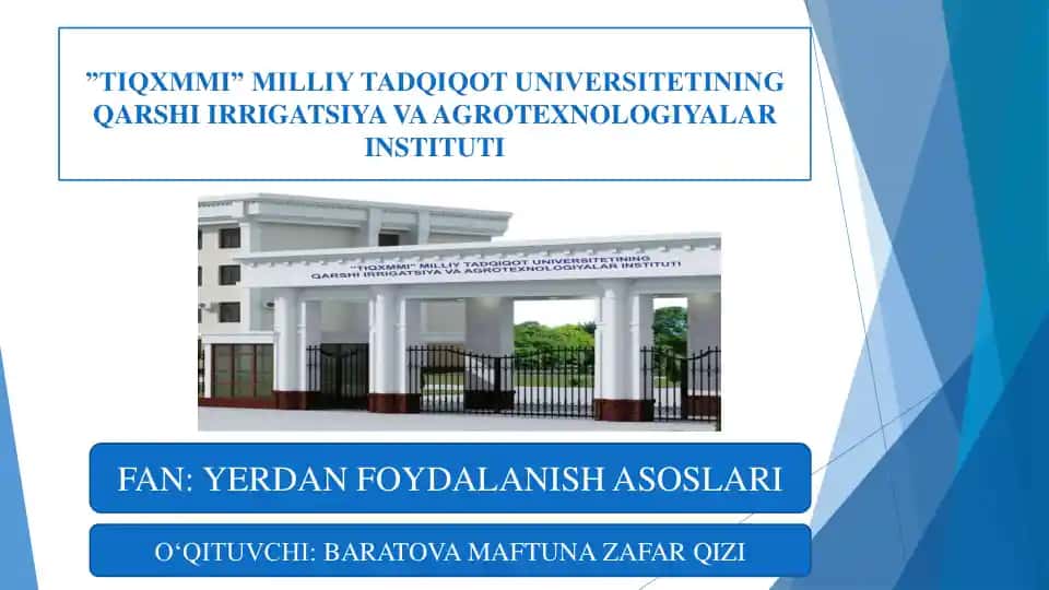 O‘zbekiston Davlat yer kadastri va yer monitoringi