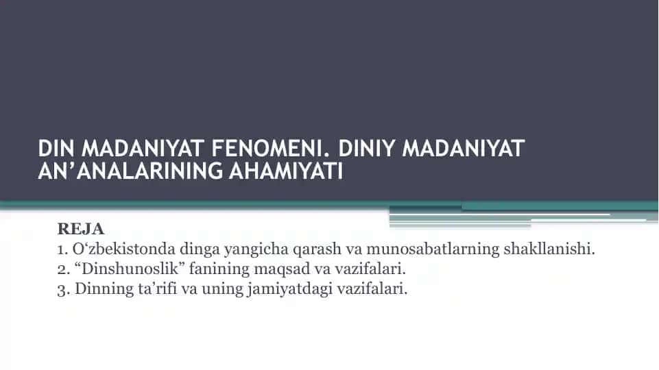 O‘zbekistondagi diniy madaniyat fenomeni