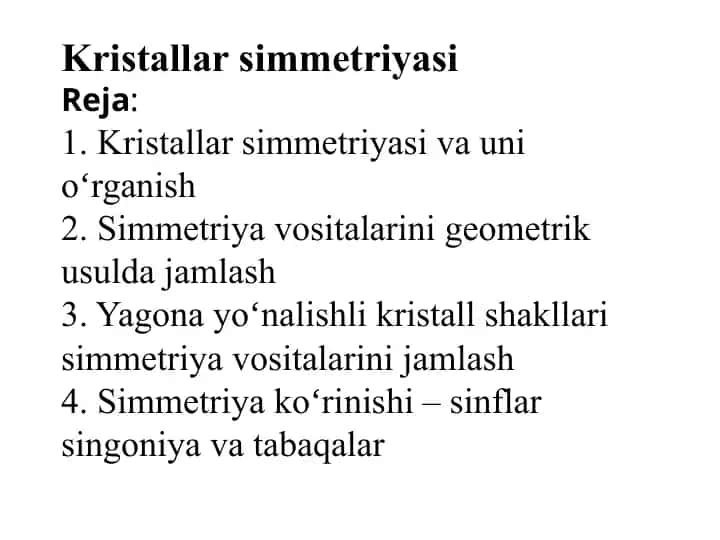 Kristallar simmetriyasi