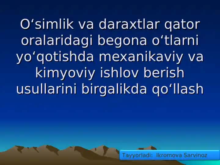 Begona oʻtlarni yoʻqotish mexanikasi