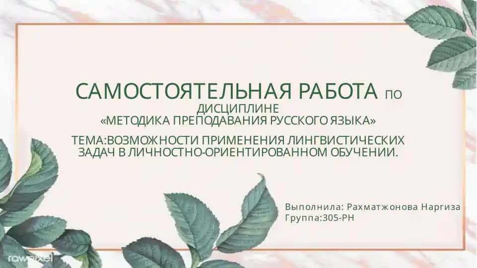 Возможности применения лингвистических задач в личностно-ориентированном обучении