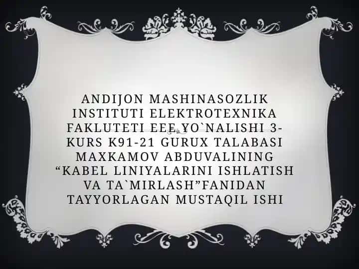 Kuchlanish quvvat kabellari