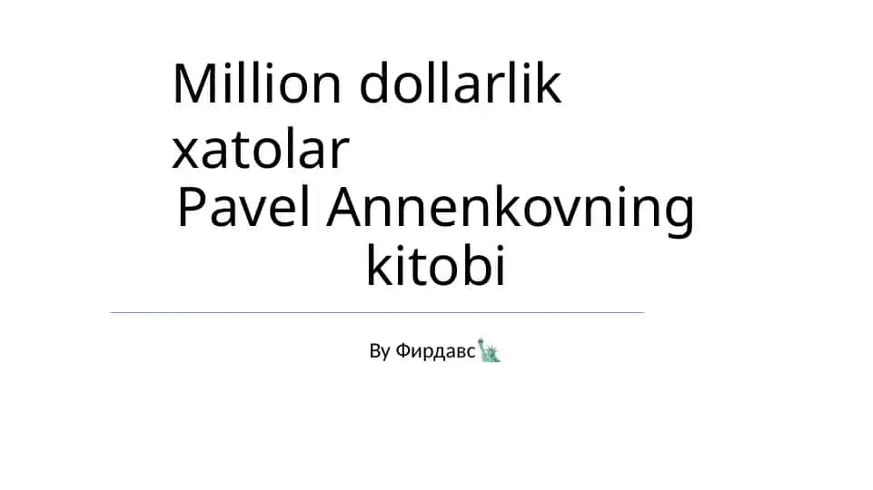 Million Dollarlik xatolar