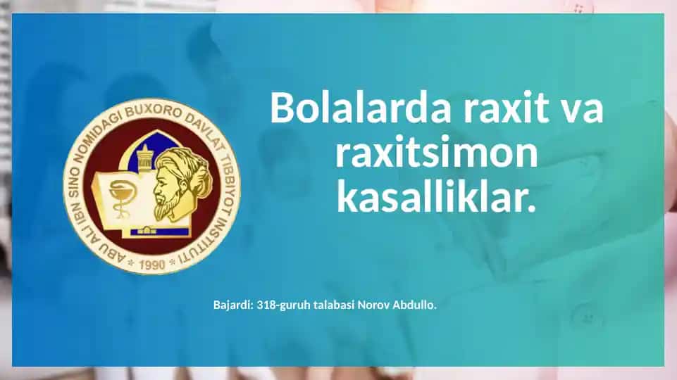 Bolalarda raxit va raxitsimon kasalliklar
