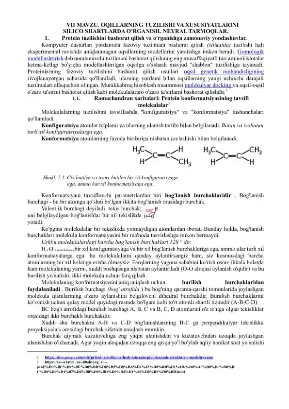 Protein tuzilishini bashorat qilish va o'rganishga zamonaviy yondashuvlar
