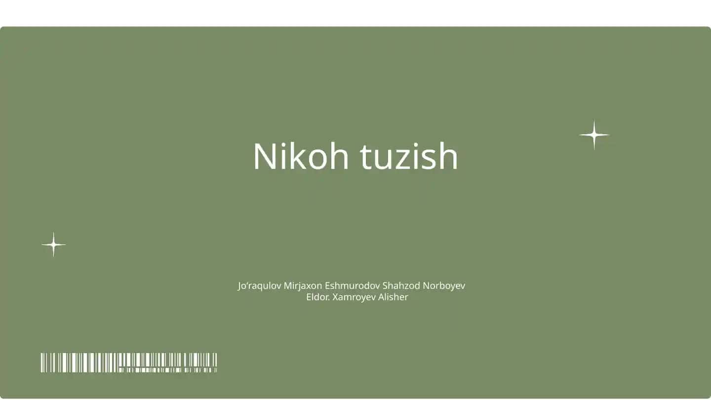 Nikoh tuzish